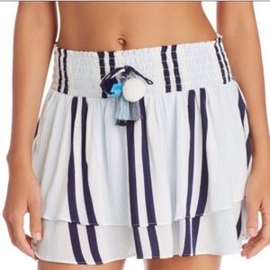 Surf Gypsy Girls Blue & White Striped Swim Cover Up Skirt Size S